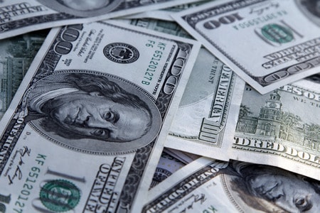 53905695 – money background with american hundred dollar bills