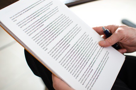 36617739 – reading documents, closeup