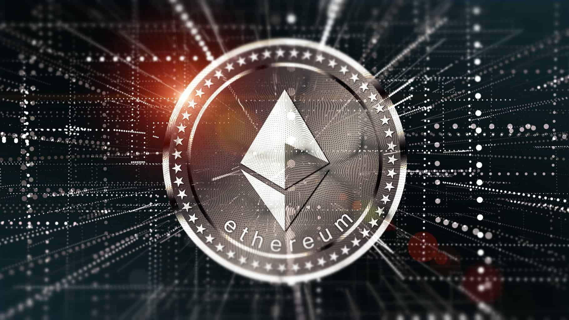 Virtual Ethereum crypto-currency background