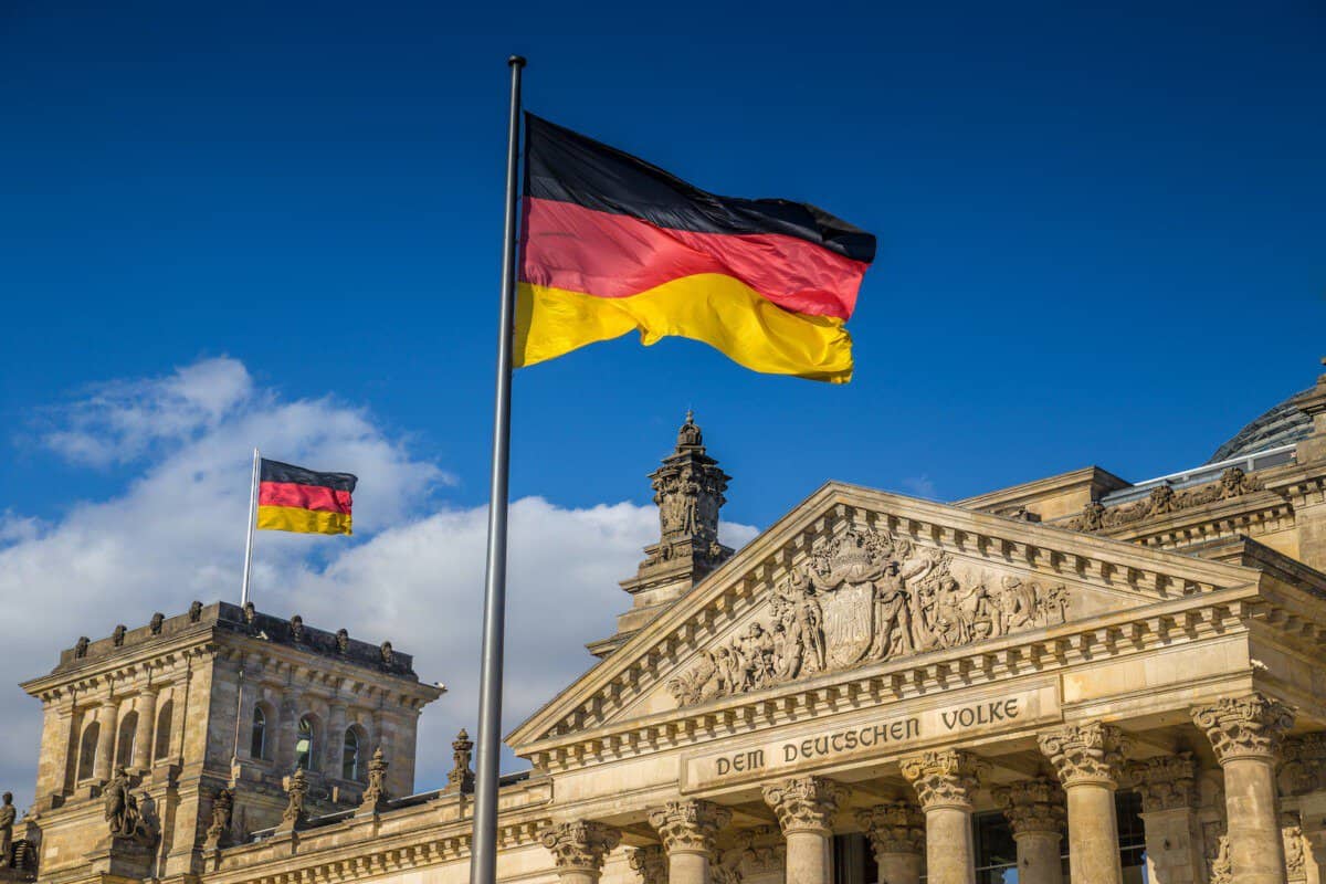 German Flag on Building reduced