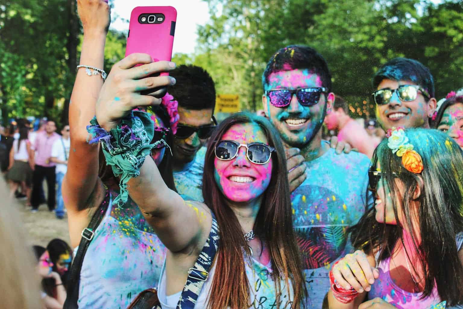 gen z, paint, selfie, friends, phone