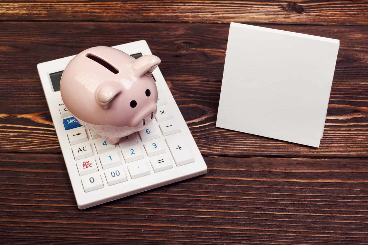 Piggy bank and calculator