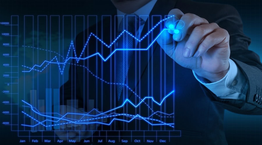 businessman hand working with new modern computer and business strategy