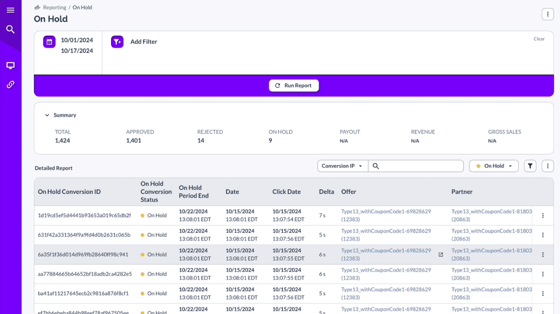Everflow On Hold Conversion Feature