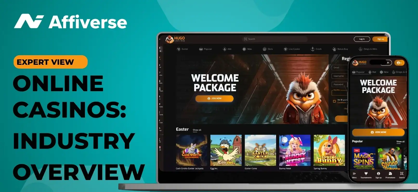 A banner about an industry overview regarding online casinos.