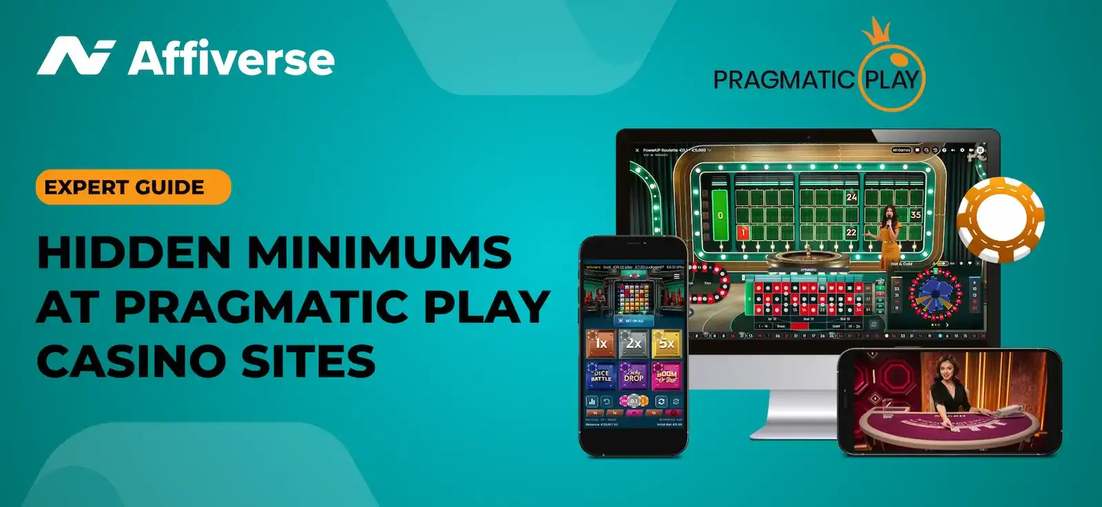 Expert Guide on Pragmatic Play with its games on different devices against a green banner.