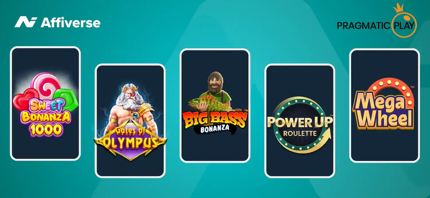 Popular Pragmatic Play games are featured against a green banner.