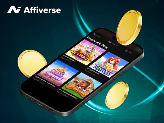 Pragmatic Play games on a phone with three coins against a blue background.