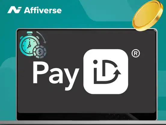 Withdrawal options with PayID on a laptop against a blue background.