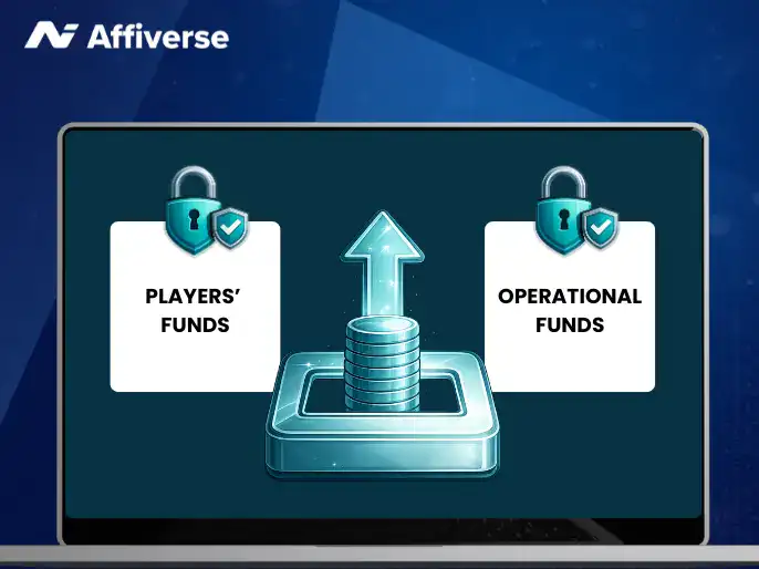 Player and operational funds with a withdrawal logo and two padlocks.