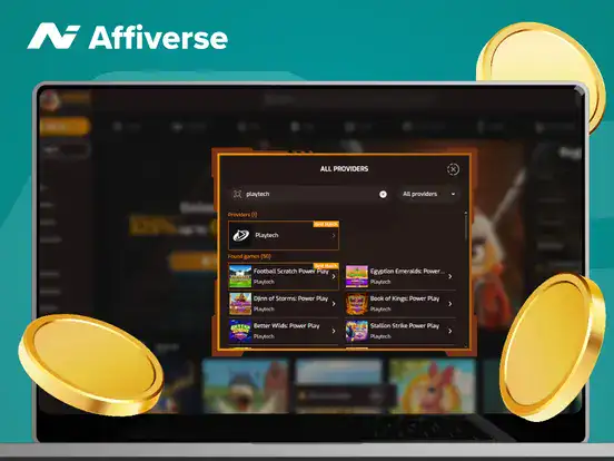 Smartphone screen showing a selection of Playtech slot games in a casino lobby.