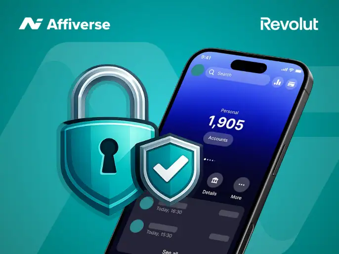 Revolut app shown with a padlock and shield for secure casino payments