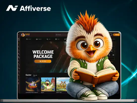 A cute, round-eyed bird with spiky feathers and a green jacket sits reading a book in front of a laptop displaying a welcome package.