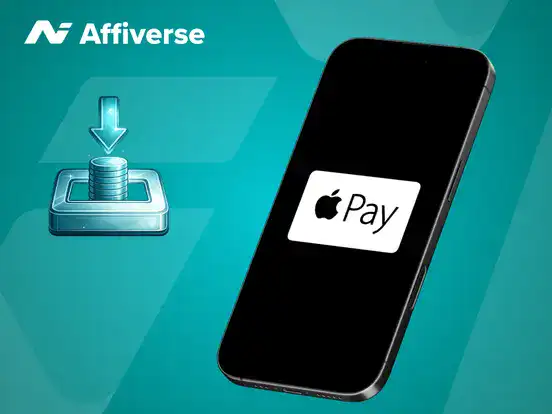Apple Pay on a phone with a withdrawal logo.