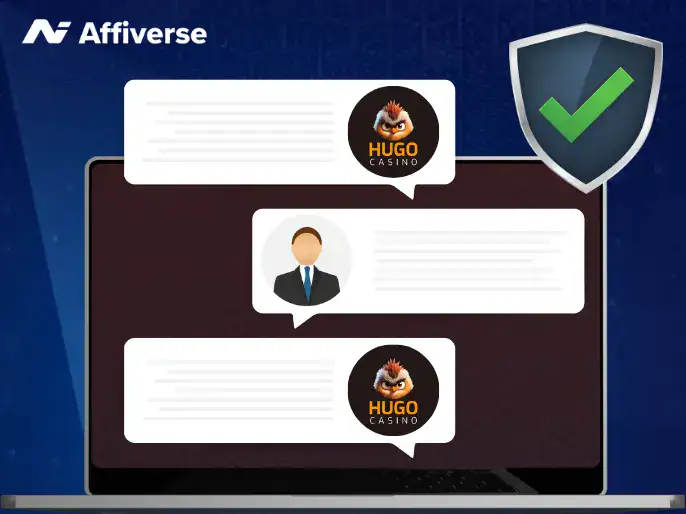 Customer support on a laptop with a shield against a blue setting.