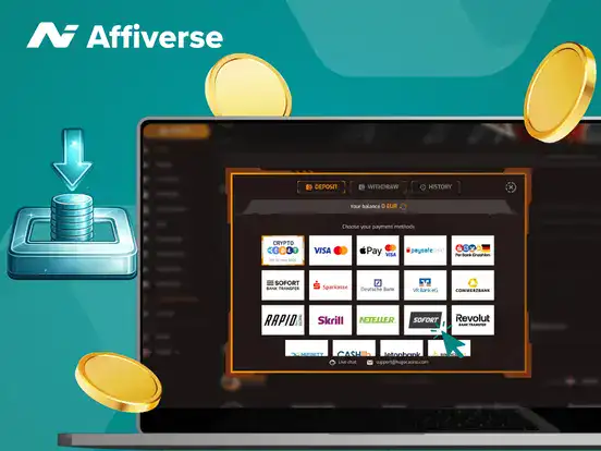 Casino deposit options with Sofort selected among multiple payment methods
