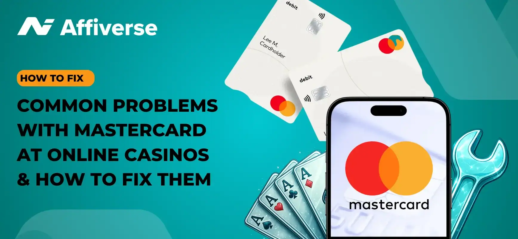 Banner with the text Common Problems with Mastercard
