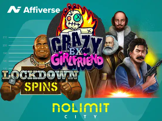Promotional graphic for Nolimit City featuring game characters.