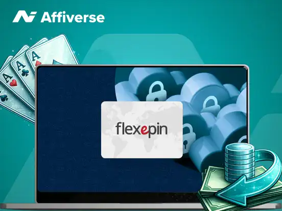 Flexepin payment card on a secure laptop screen with casino cards and cash