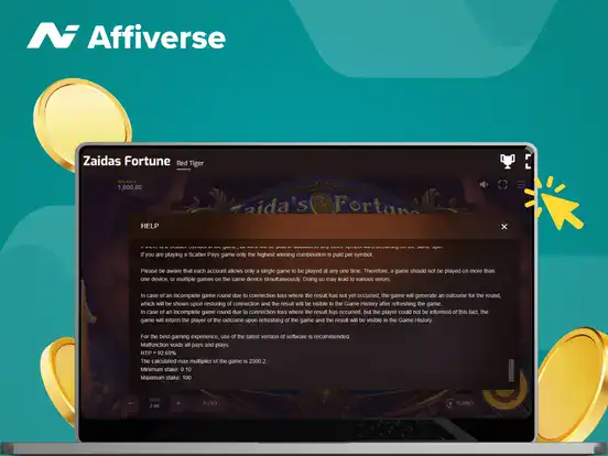 Zadias Fortune slot information page