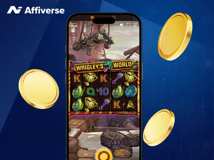 Wrigley's World slot game on a mobile device