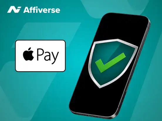 A shield on a phone and an Apple Pay logo.