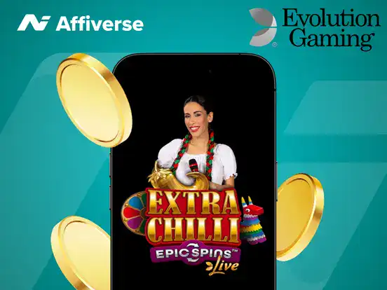 Evolution Gaming’s Extra Chilli Epic Spins live game on a mobile screen