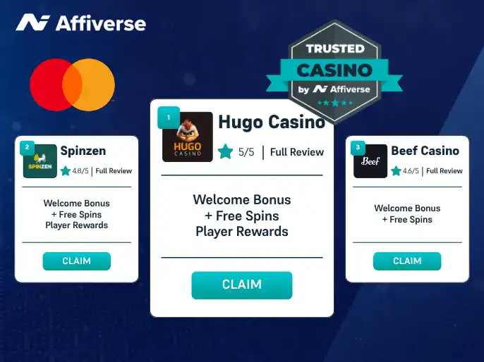 Trusted Mastercard casinos by Affiverse