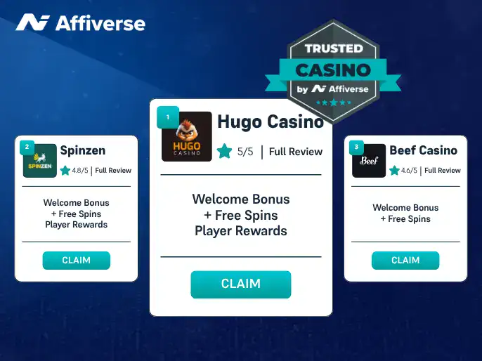 Trusted casino rankings with bonuses from Affiverse platform