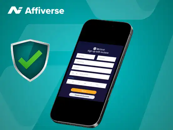 An inclave sign-up page with a shield against a green setting.