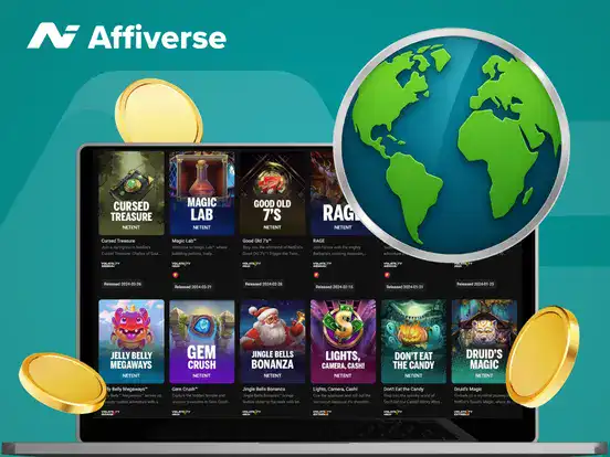 NetEnt slot games on a desktop screen with global availability and casino coins
