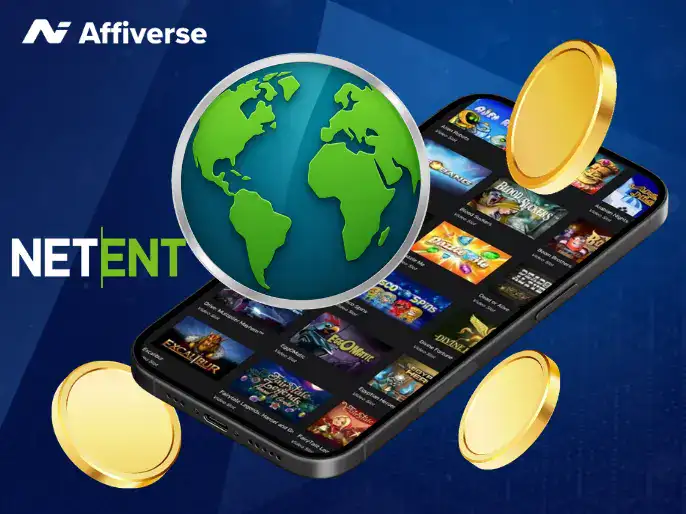 NetEnt slot games on a mobile device with global availability and casino coins