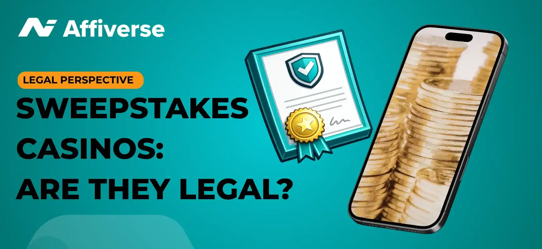 A banner about the legal status of sweepstakes casinos.